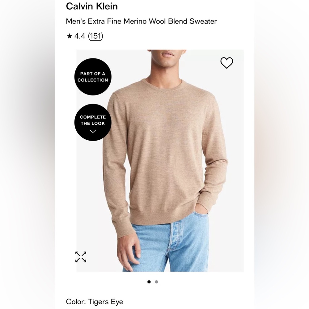 Calvin Klein Men's Extra Fine Merino Wool Blend Sweater